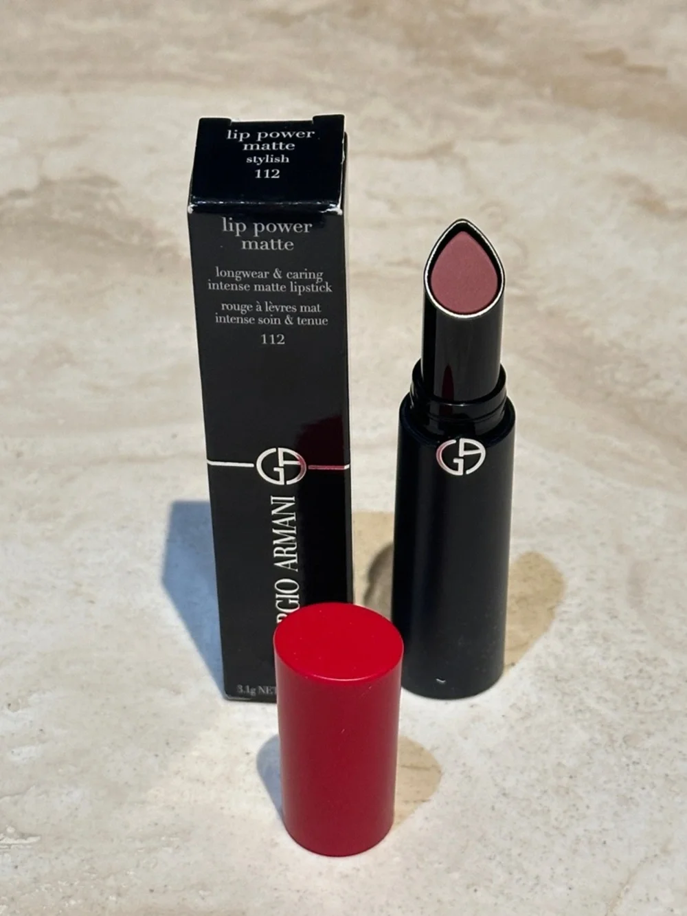 Giorgio Armani ARMANI beauty Lip Power Matte Long Lasting Lipstick - 112 Stylish
